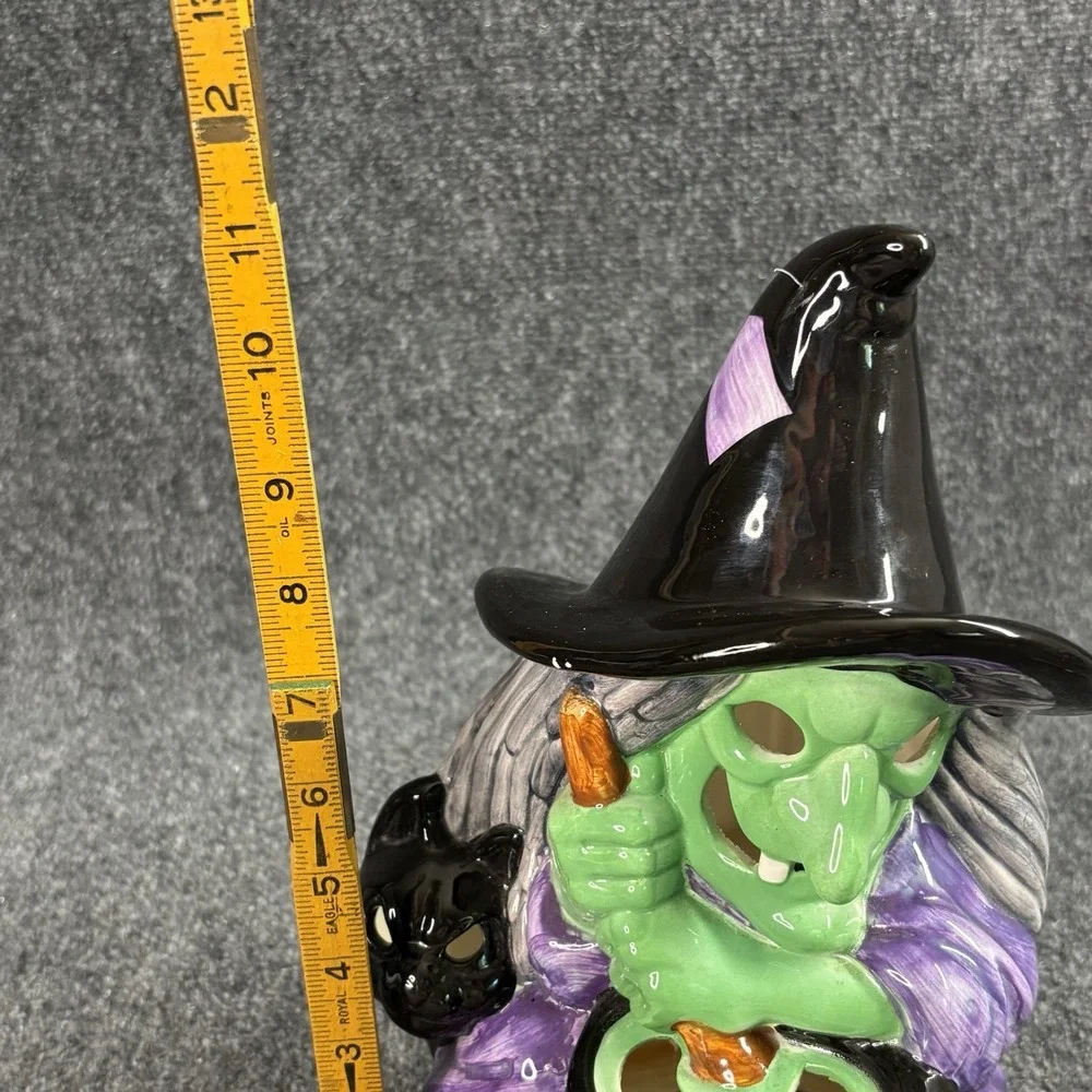 Vintage Heartline 1980s Halloween Witch Cauldron Ceramic Decoration Tea Light